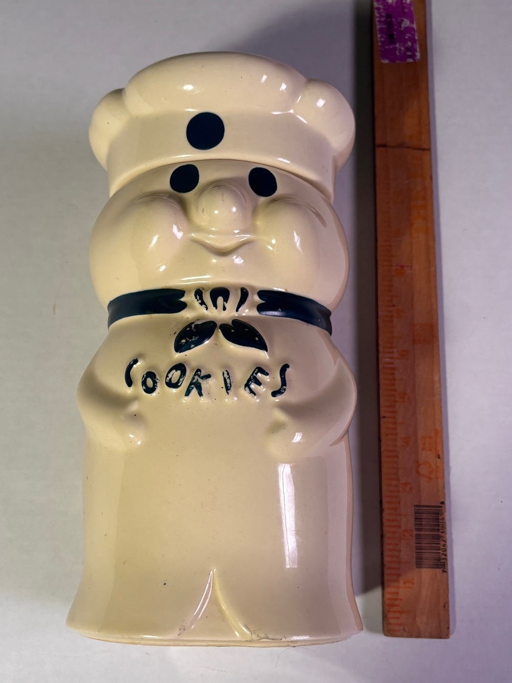 1973 Vintage Pillsbury Doughboy Ceramic Cookie Jar Poppin Fresh No Chips